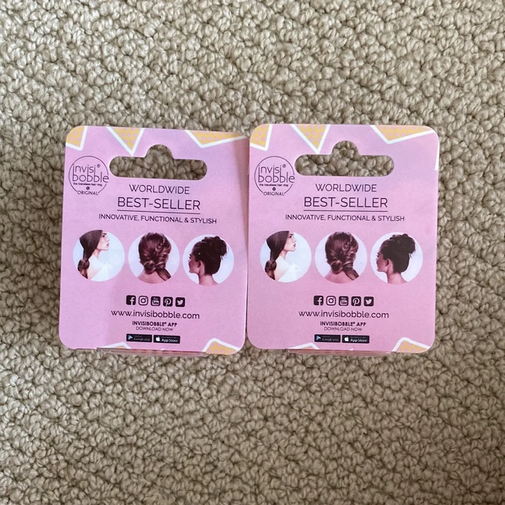 Invisibobble The Traceless Hair Ring Hair Ties Pink 6 Count Bundle Original NWT